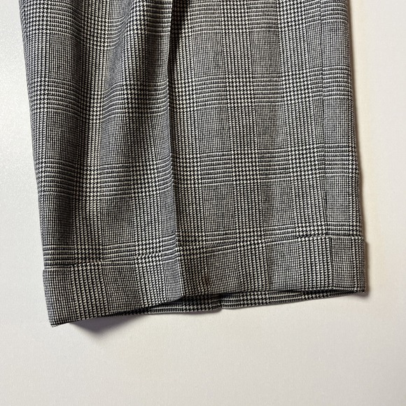 Domani Uomo Houndstooth Plaid 100% Wool Suit Set Black White Blazer Dress Pants - Picture 15 of 15